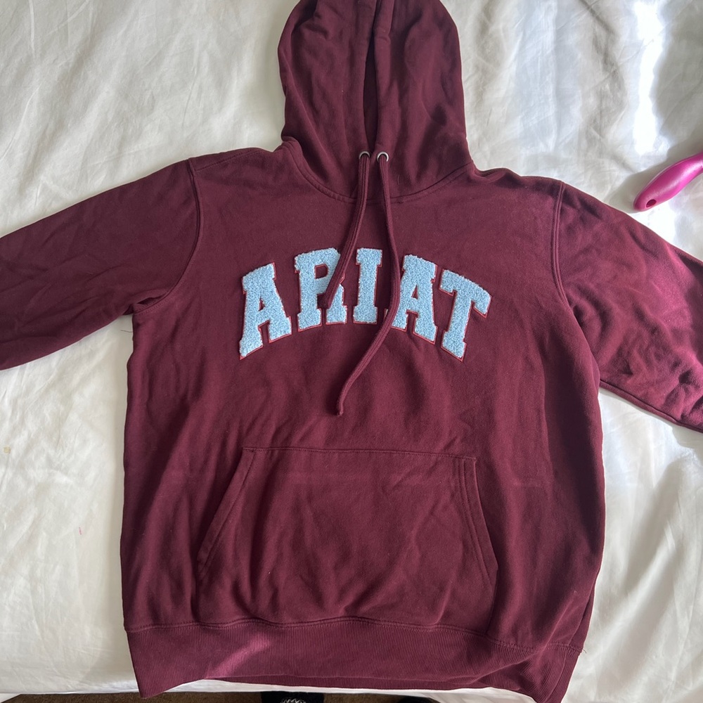Ariat Burgundy Hoodie with Blue Accents